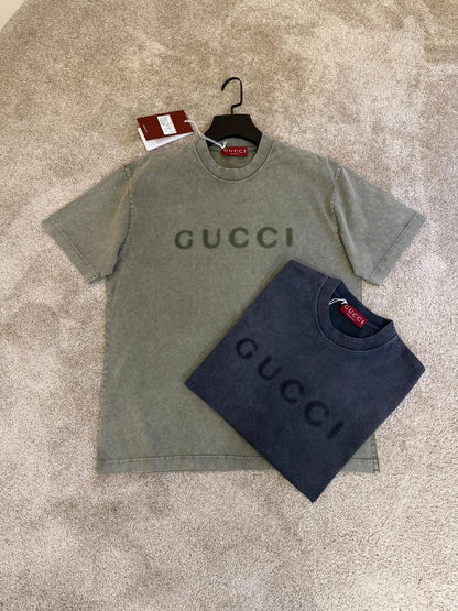 Gucci Distressed logo cotton T-shirt