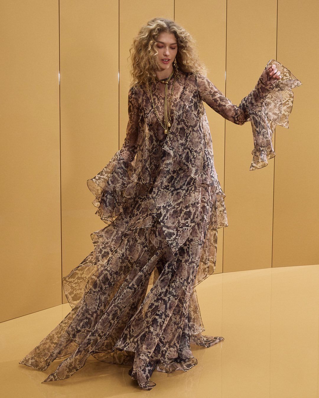 Zimmermann HYPNOTIC CASCADING MAXI DRESS