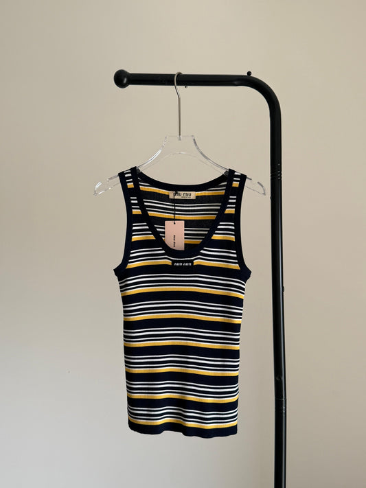Miu Miu Cotton Stripe Tank Top