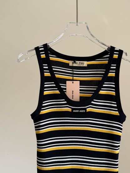 Miu Miu Cotton Stripe Tank Top
