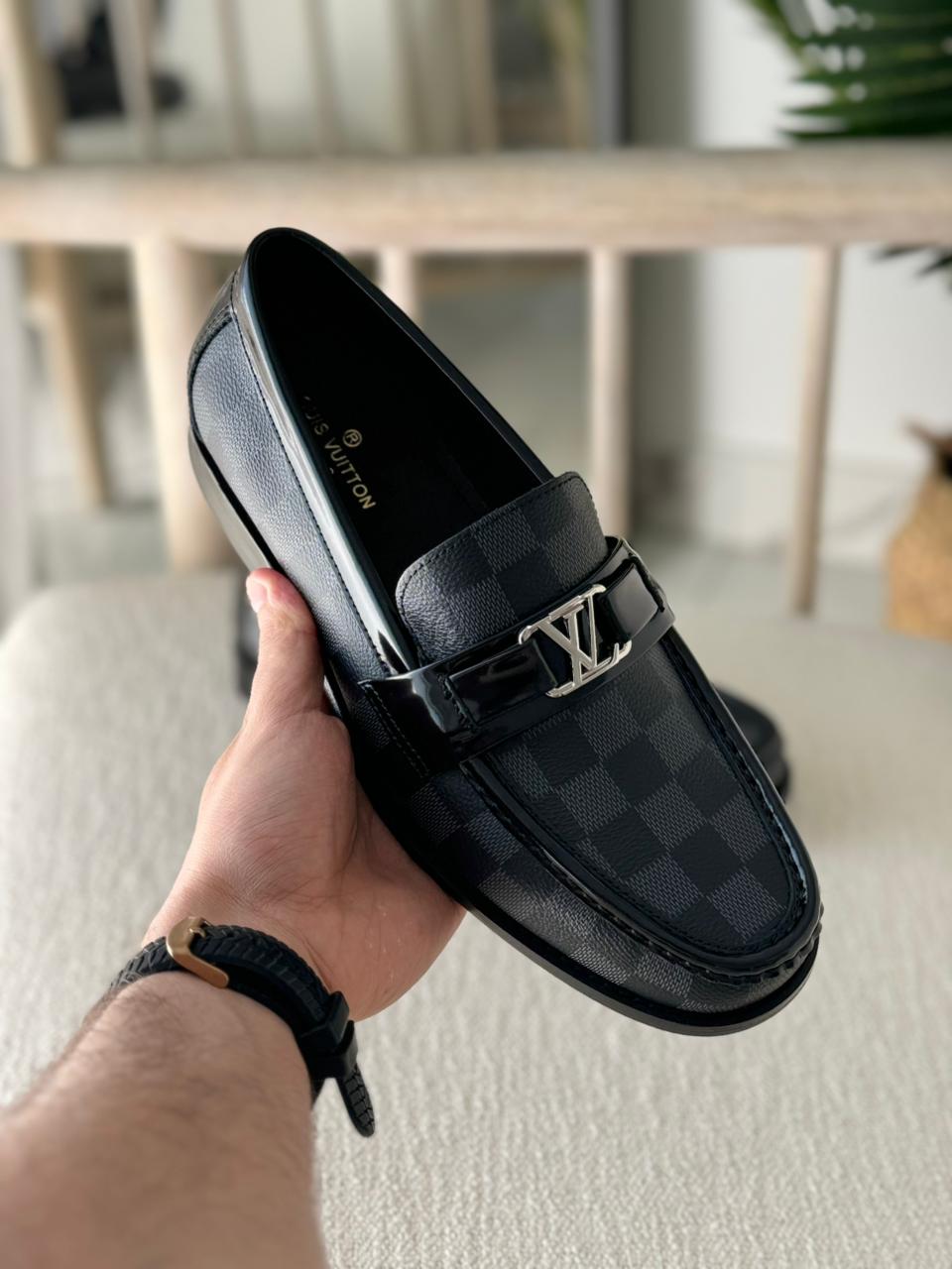 Louis Vuitton Damier Graphite Major loafers