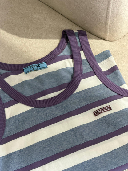 Miu Miu Cotton Stripe Tank Top