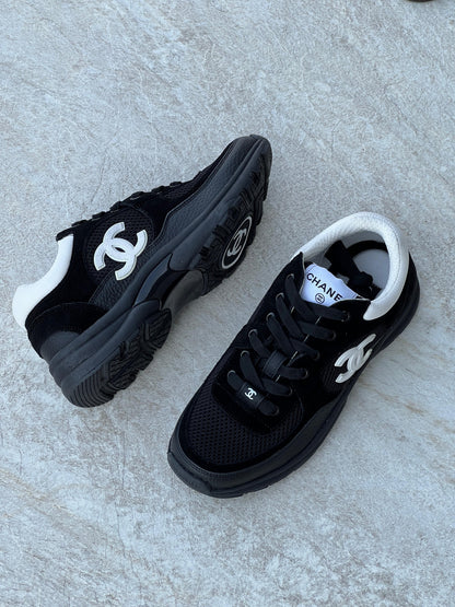 Chanel Trainers In Mesh Suede And Grained Calfskin