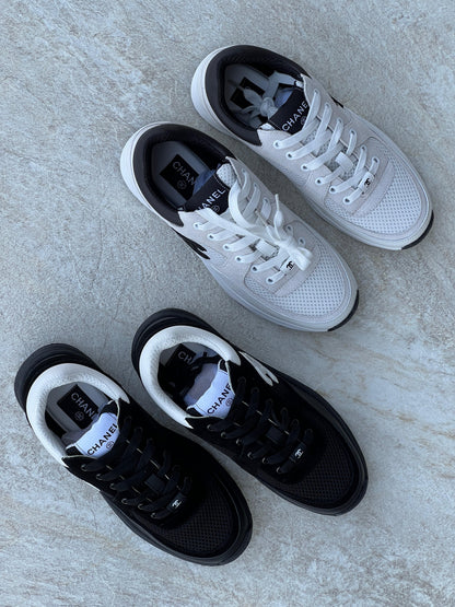 Chanel Trainers In Mesh Suede And Grained Calfskin