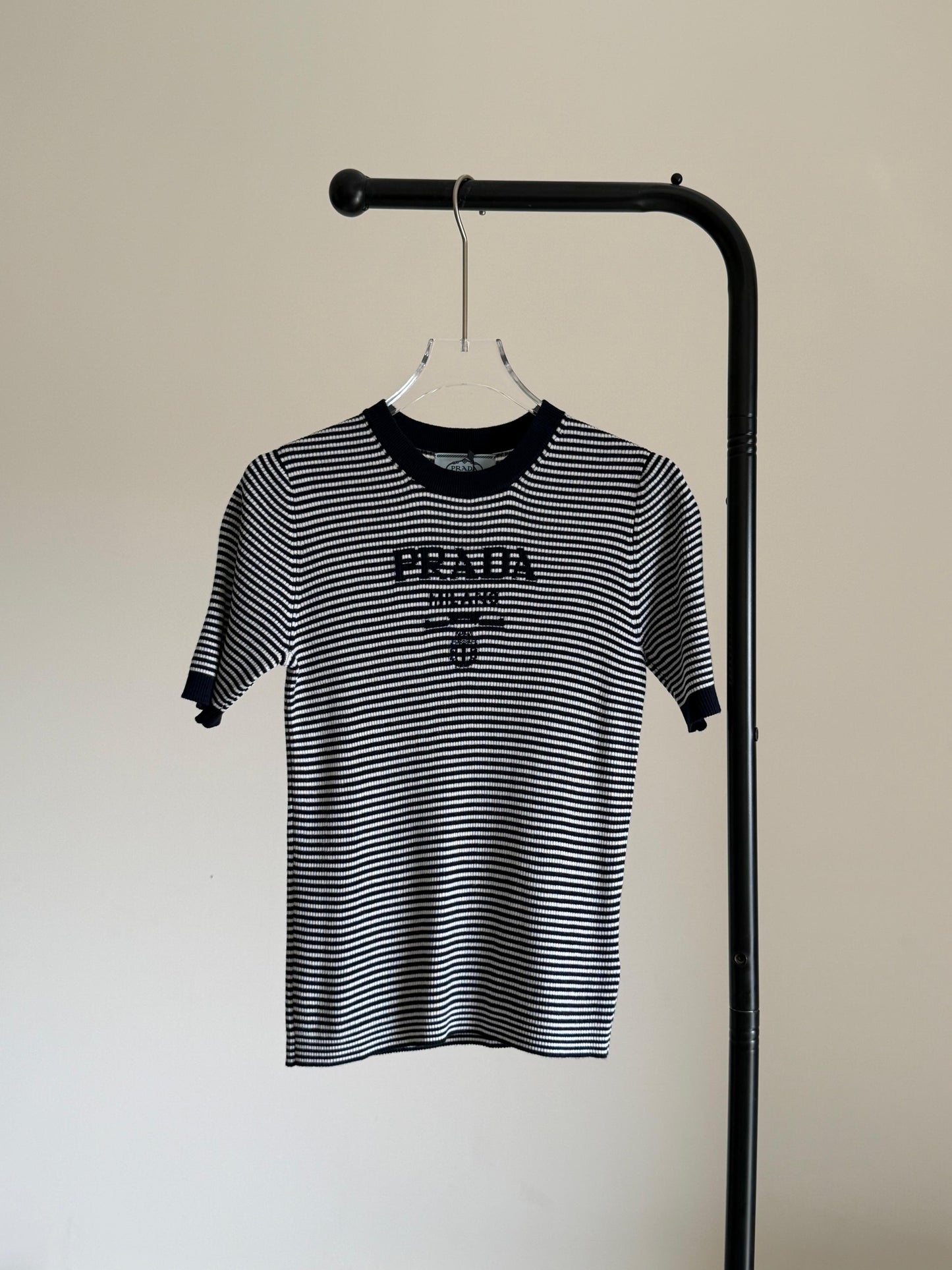 Prada Striped Silk Crew-neck Sweater