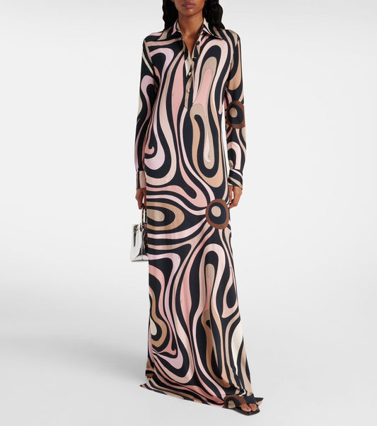 Pucci Multicolour Vivara Printed Kaftan in Silk