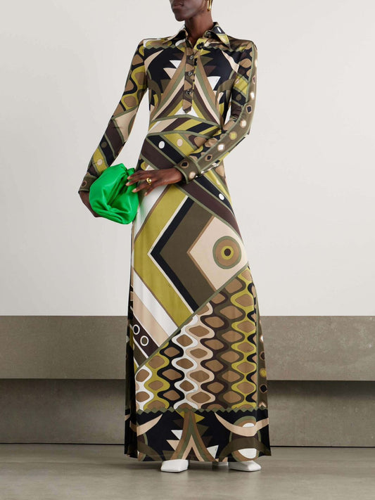 Pucci Multicolour Vivara Printed Kaftan in Silk