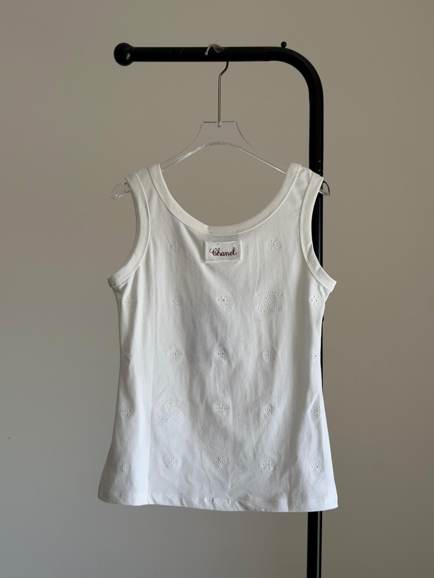 Chanel White Knit Tank Top