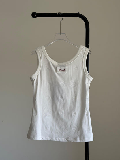 Chanel White Knit Tank Top