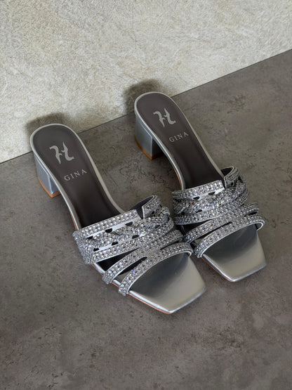 Gina Leather Embellished Roma Mules 35
