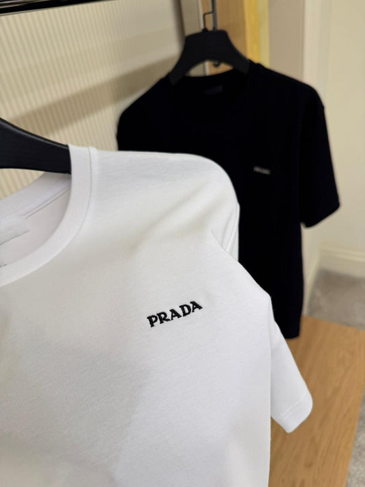 Pradad Stretch Cotton T-shirt With Logo