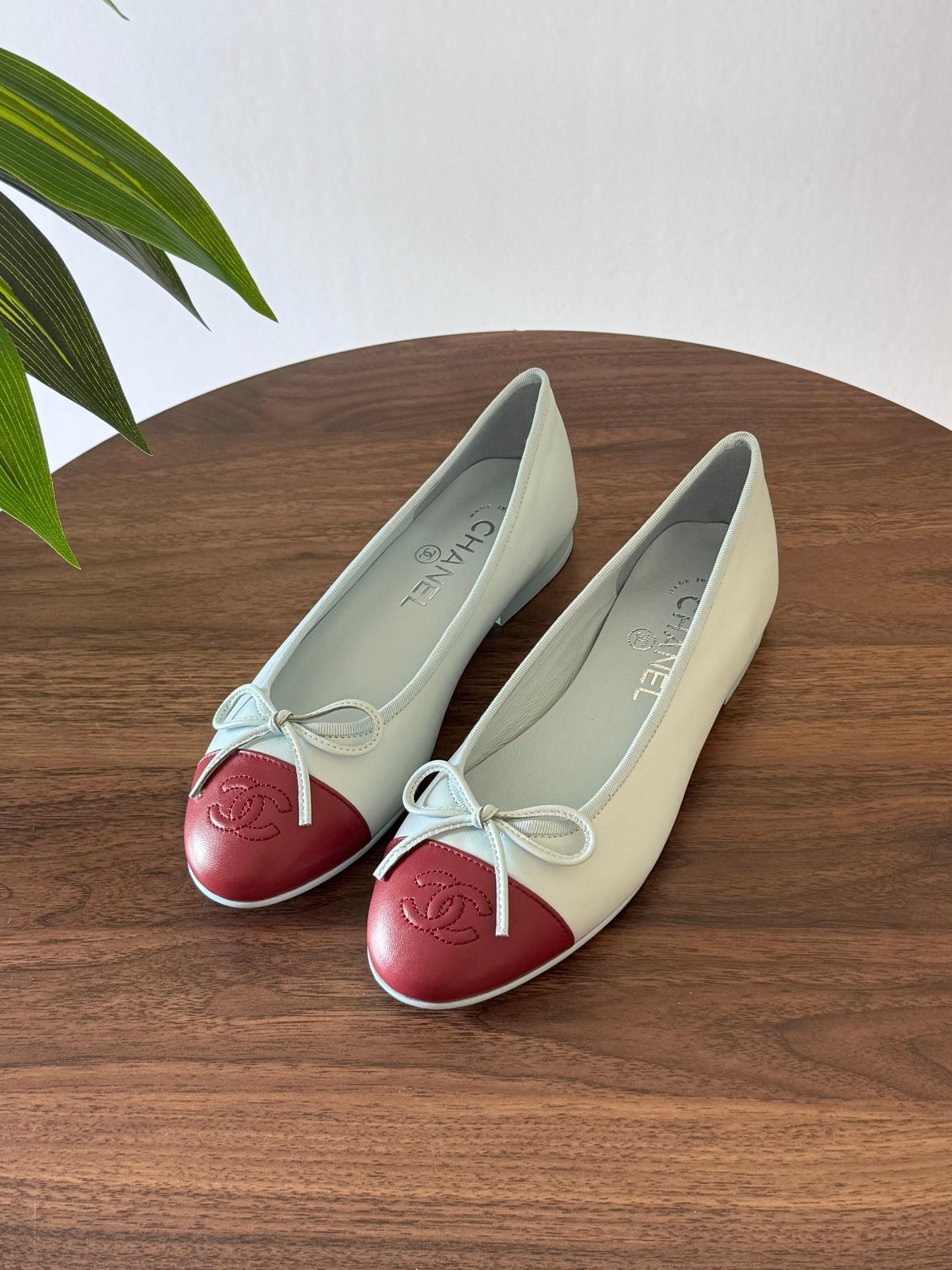 Chanel Bicolor CC Cap Toe Flat Ballerina