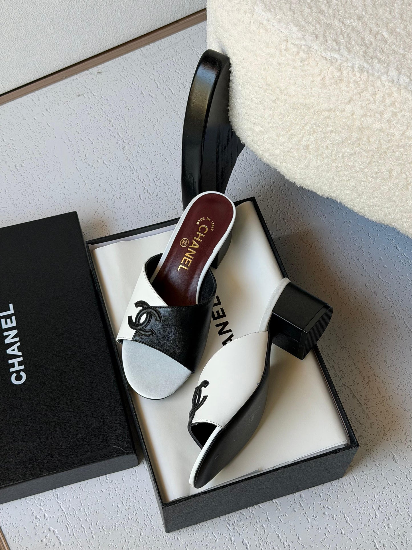 Chanel Leather CC Sandals