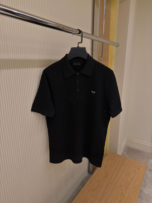Prada Neutral Logo Polo
