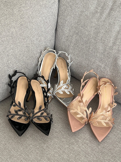 Gianvito Rossi  Pointed Leaf Strap Sandals