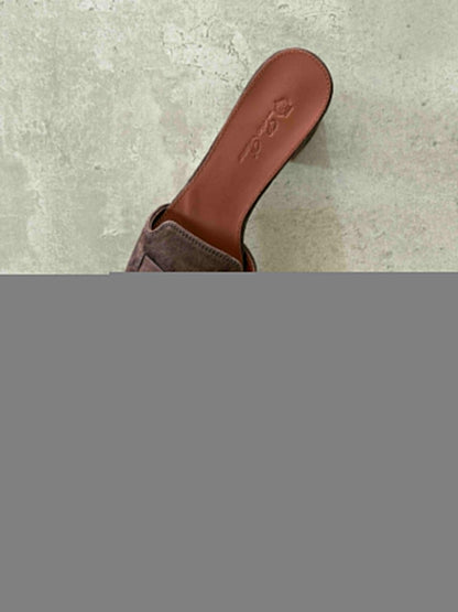 Loro Piana Brown Suede Summer Charms Sandals