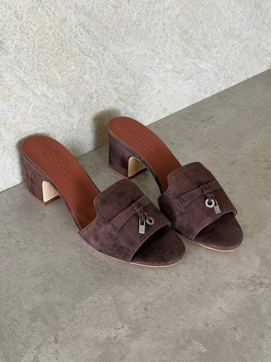 Loro Piana Brown Suede Summer Charms Sandals