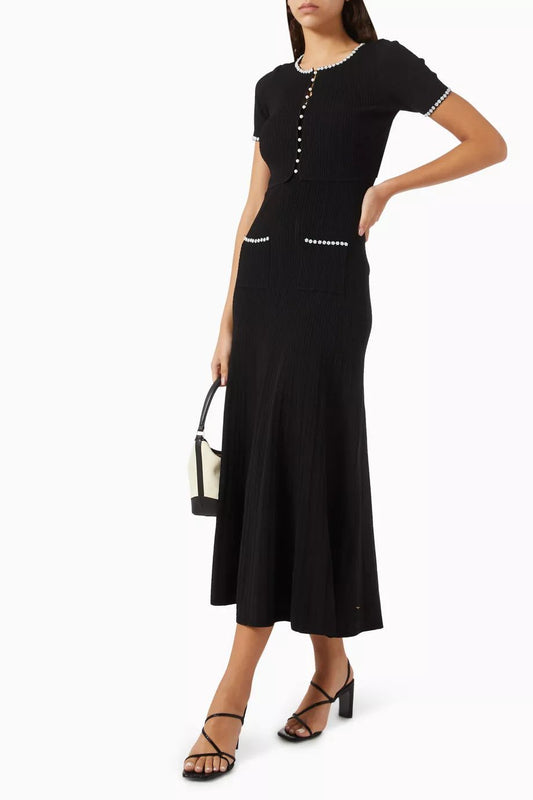 Buy SANDRO Black Cropped Beaded Cardigan