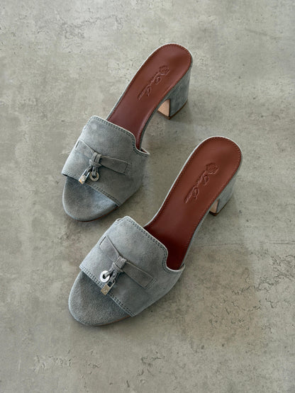 Loro Piana Summer Charms 55 Mule Sandals in Suede Goatskin
