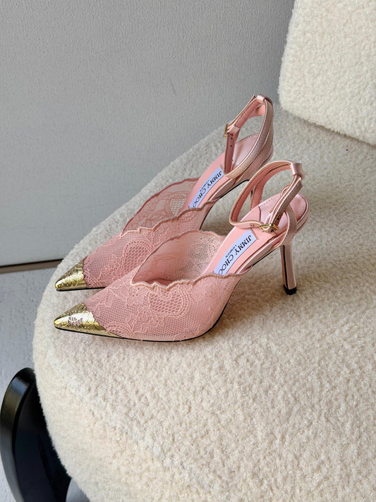 Jimmy Choo Black Faiz 100 Lace Pumps