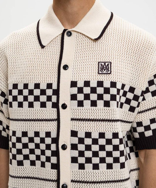 Amiri Checkered Mesh Wool shirt