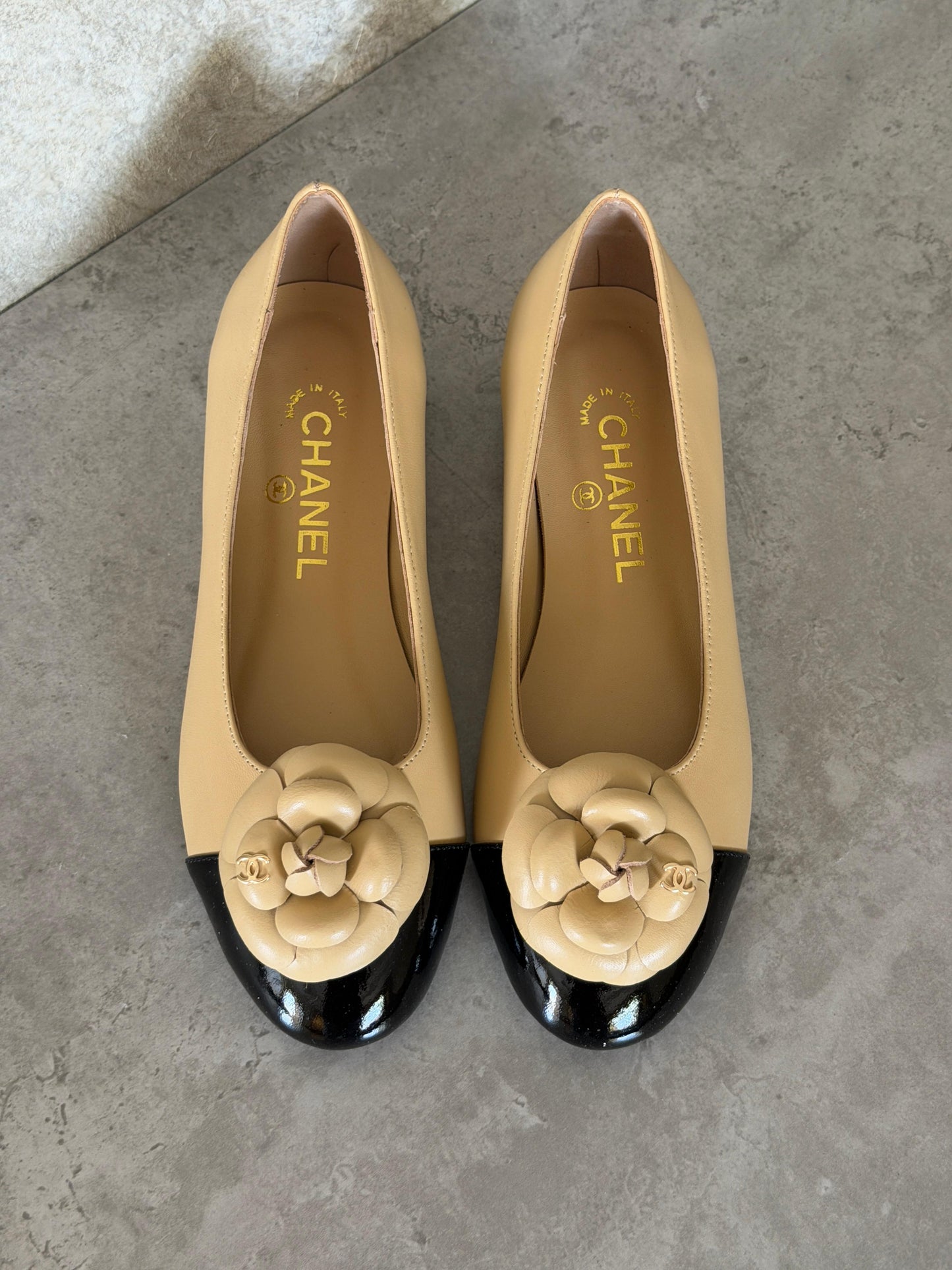 Chanel Patent Leather Camelia Flower Ballet