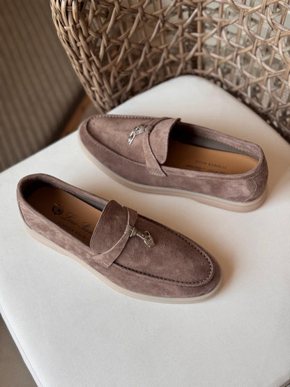 Loro Piana Summer Charms Walk Suede Loafers