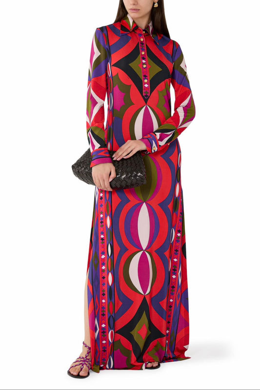 PUCCI Printed satin maxi dress