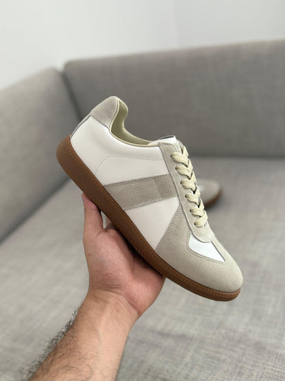Maison Margiela  Follow Replica Wedge Sneakers in Suede & Leather