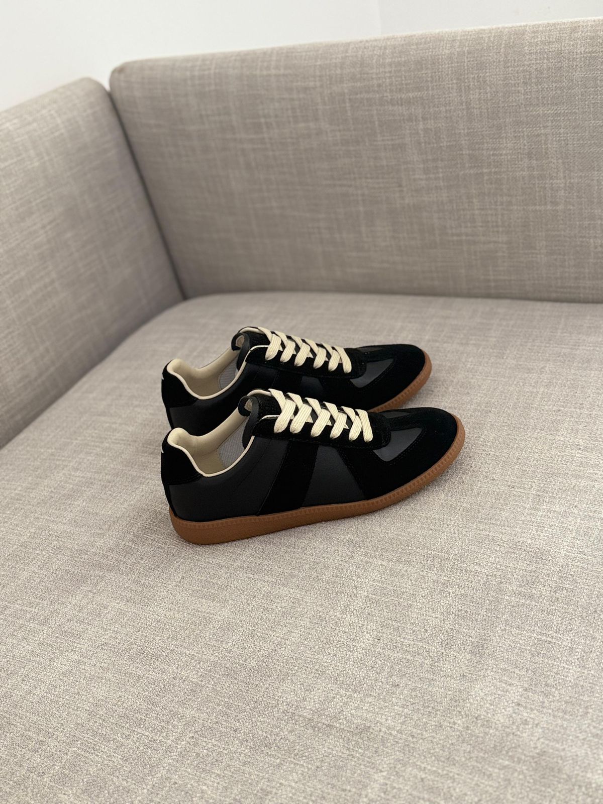 Maison Margiela  Follow Replica Wedge Sneakers in Suede & Leather