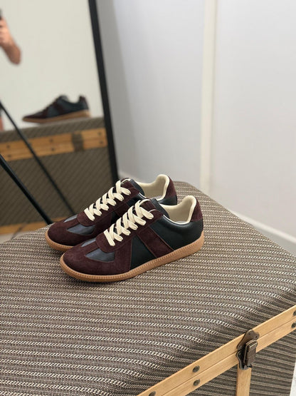 Maison Margiela  Follow Replica Wedge Sneakers in Suede & Leather