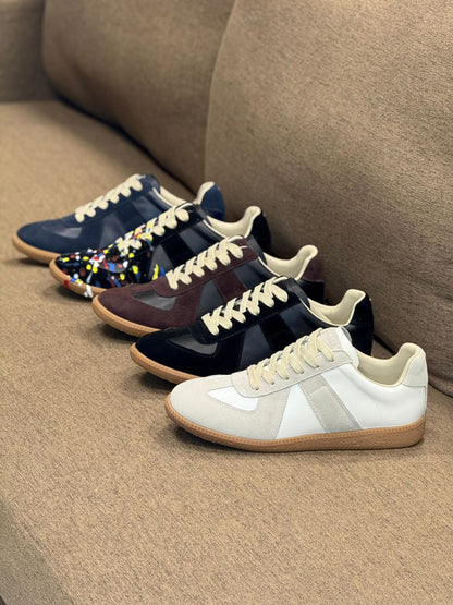 Maison Margiela  Follow Replica Wedge Sneakers in Suede & Leather