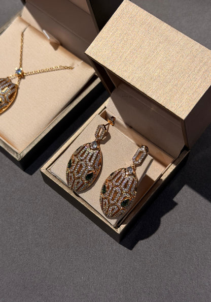 Bvlgari Serpent  Set Necklace & Earings Swarovski Stones