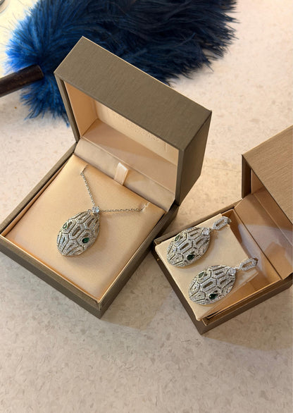 Bvlgari Serpent  Set Necklace & Earings Swarovski Stones