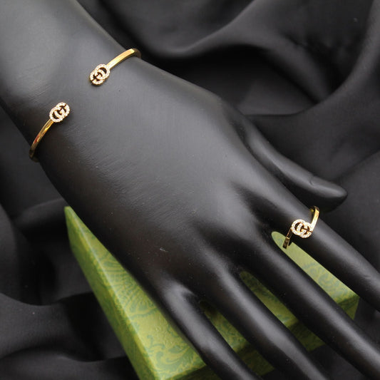 Gucci GG with Stone Bangle with Ring