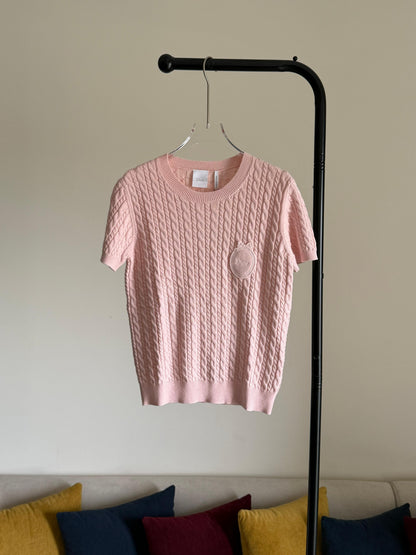 Dior Médaillon Short-Sleeved Sweater pink