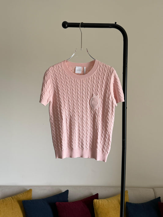 Dior Médaillon Short-Sleeved Sweater pink