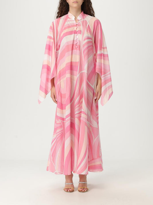 pPucci Pink Iride-print Kaftan in Cotton-