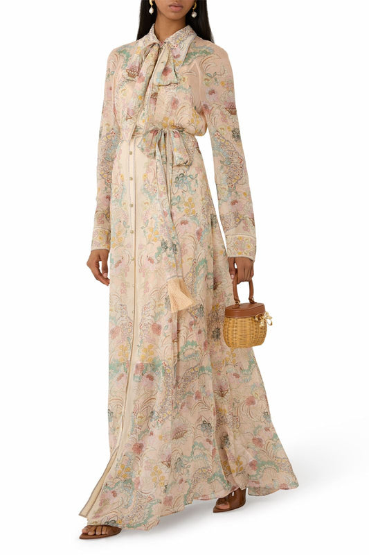 Zimmermann Multi Floral Rebellion Maxi Shirt Dress
