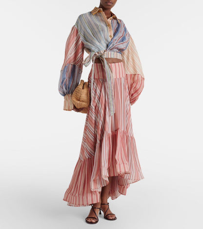 ZIMMERMANN Rebellion Striped Midi Dress