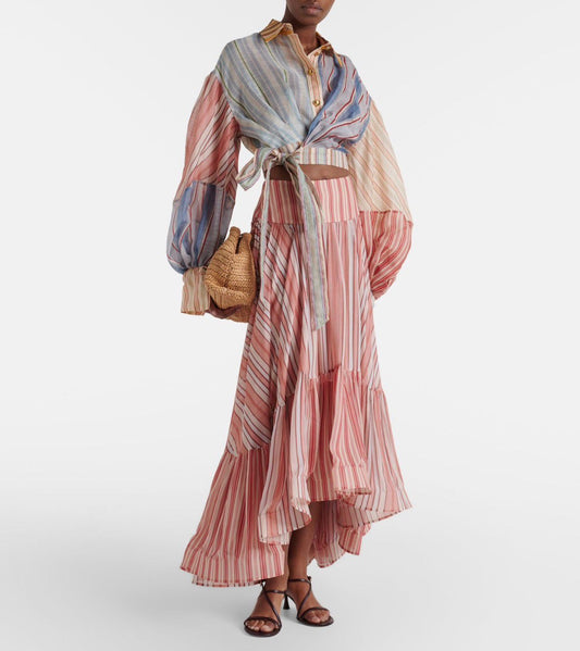 ZIMMERMANN Rebellion Striped Midi Dress