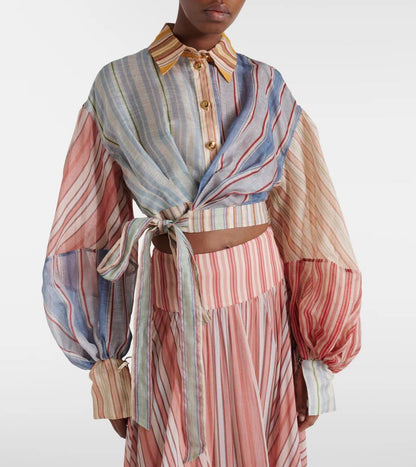 ZIMMERMANN Rebellion Striped Midi Dress