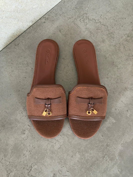 Loro Piana Brown Summer Charms Sandals