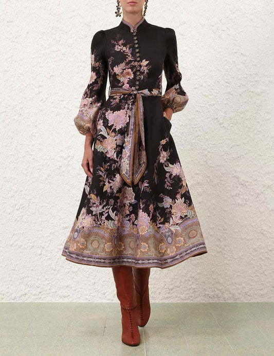 ZIMMERMANN floral-print button-up Midi Dress