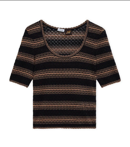 LOEWE Black x Paula's Ibiza Stripe Short-Sleeve Sweater
