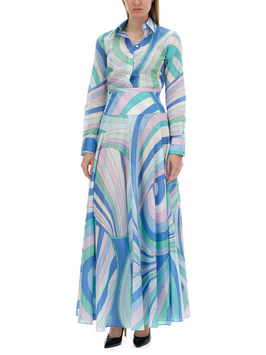 Pucci Blue Iride-print Shirt