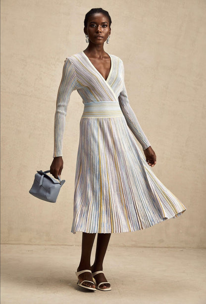 Missoni long sleeve striped midi dress