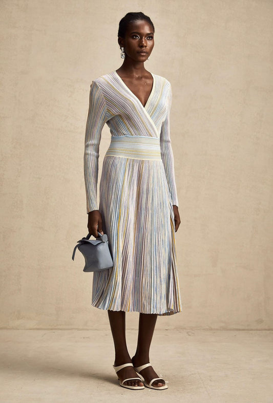 Missoni long sleeve striped midi dress