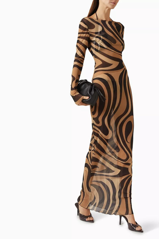 Pucci Neutral Printed Dress