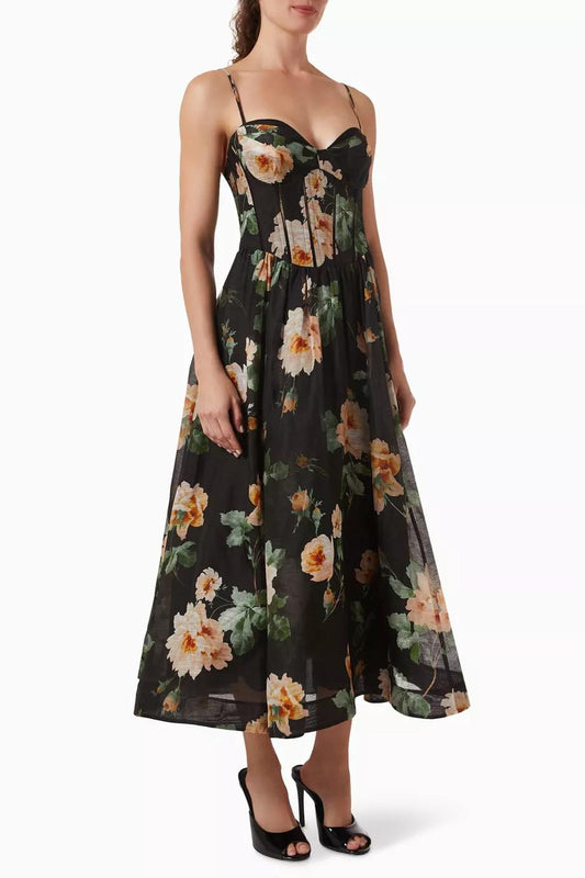 Zimmermann Black Luna Corset Dress